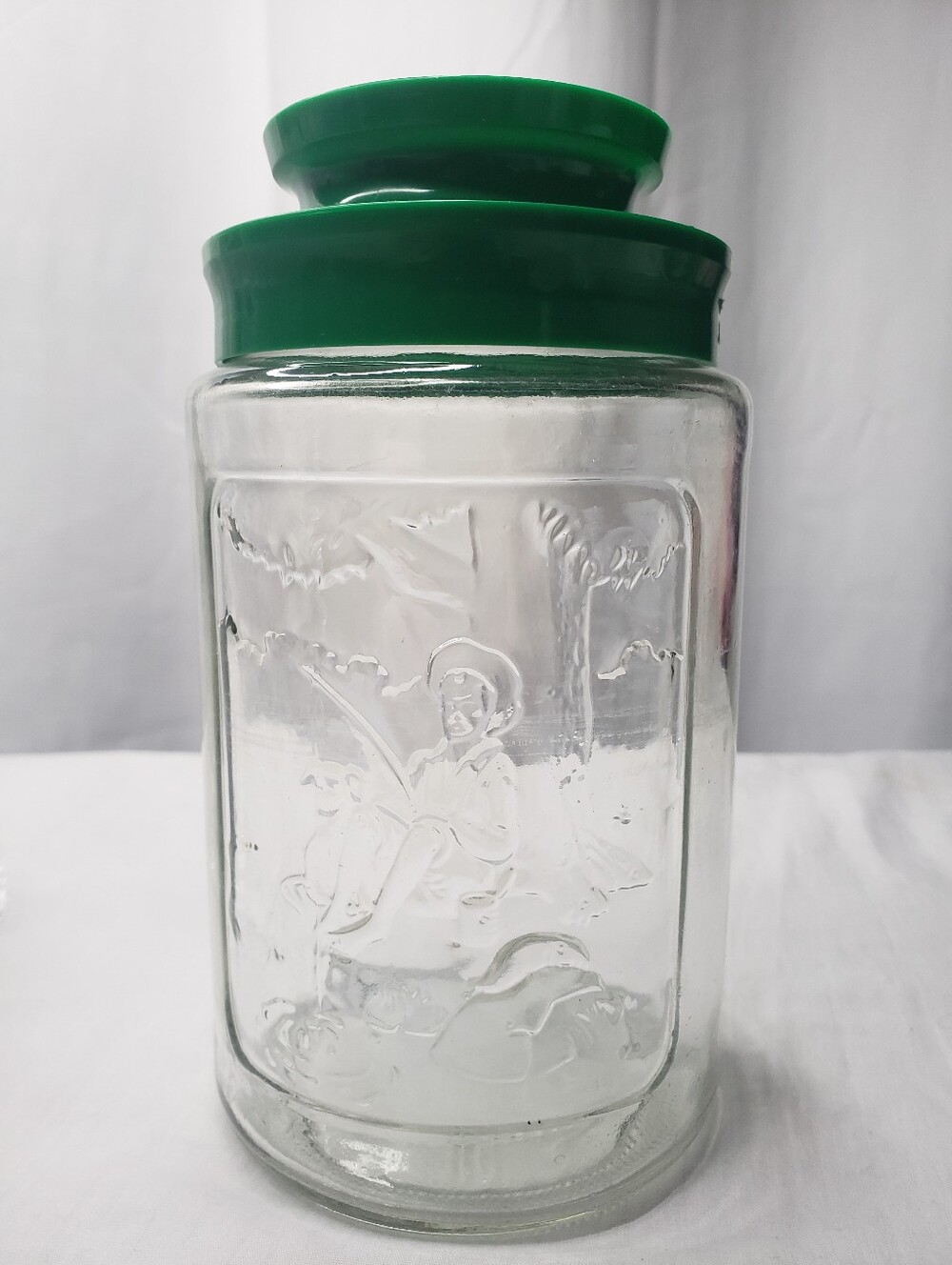Vinntage Anchor Hocking "Four Seasons" GLass Canister  Tang Jar Summer